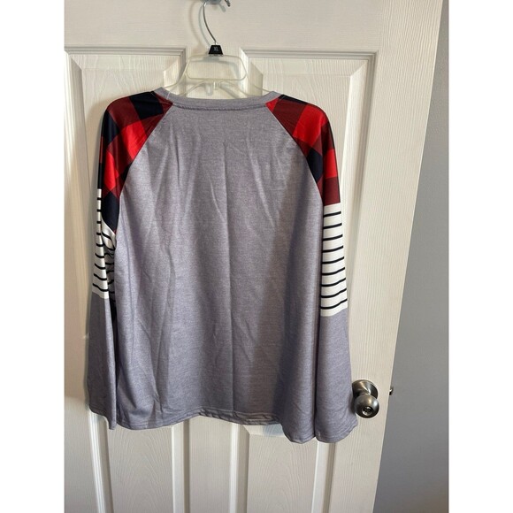 Buffalo Plaid Striped Raglan Shirt Size XL New Without Tags - Picture 5 of 6